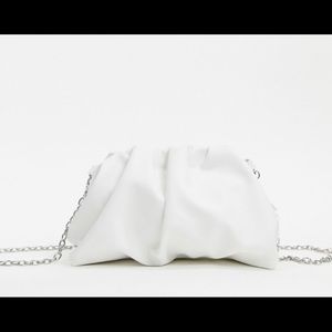 White Cinched Clutch